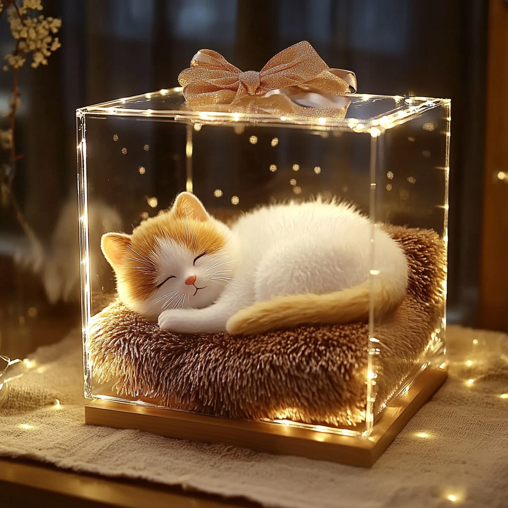 Realistic Kitten Plush Toy Gift Box~~meow