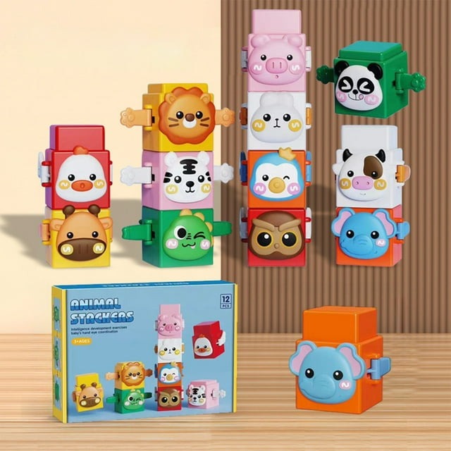 Animal Stacking Toys - Cute Linkage Puzzle Blocks
