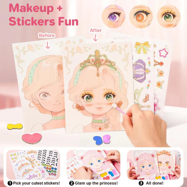 DIY Princess Sticker and Makeup Set