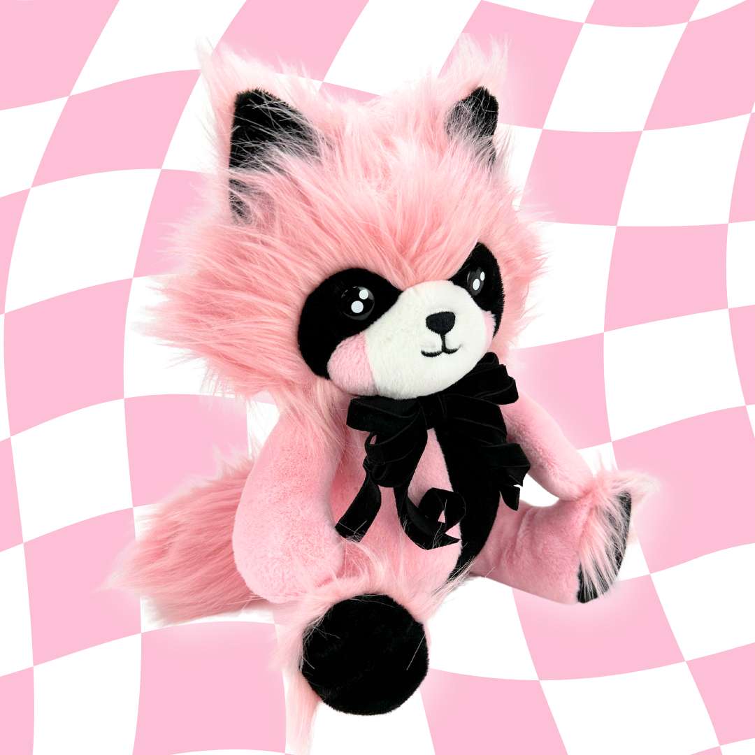 Emo Kawaii Pink Raccoon Stuffed Toy