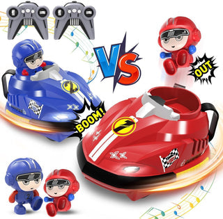 2-Player Remote Control Bumper Cars with Ejecting Drivers