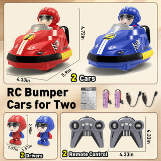 2-Player Remote Control Bumper Cars with Ejecting Drivers