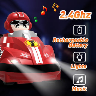 2-Player Remote Control Bumper Cars with Ejecting Drivers