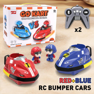 2-Player Remote Control Bumper Cars with Ejecting Drivers