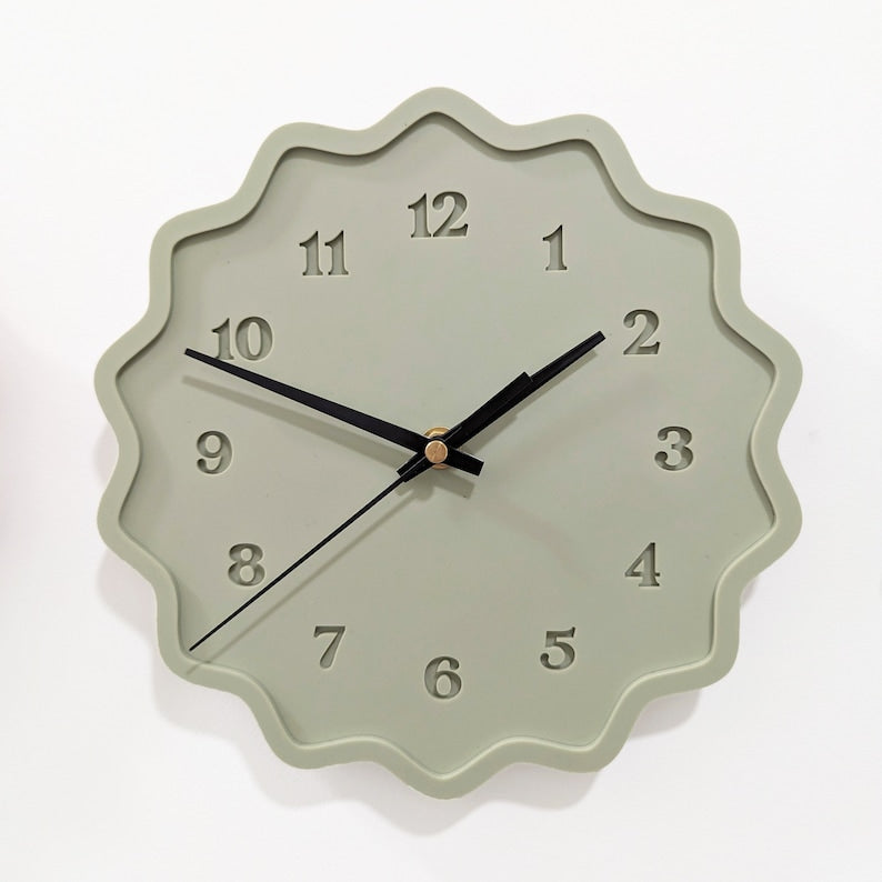 Monochrome Fluted Geometric Acrylic Wall Clock