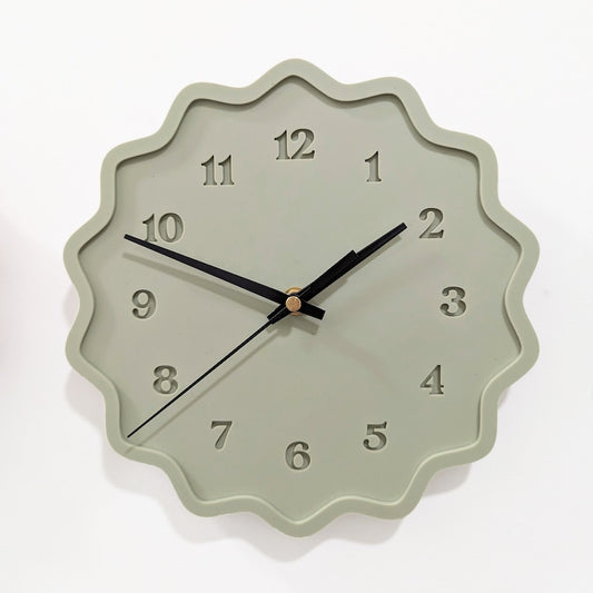 Monochrome Fluted Geometric Acrylic Wall Clock