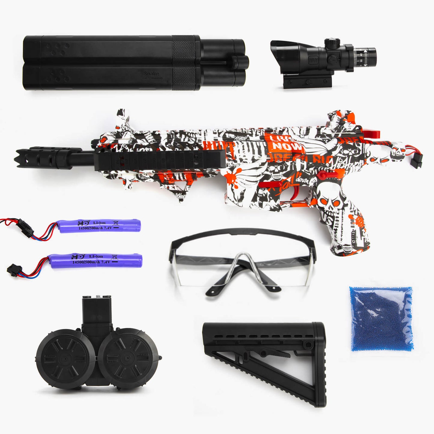 Double-Barreled Gel Blaster Gun