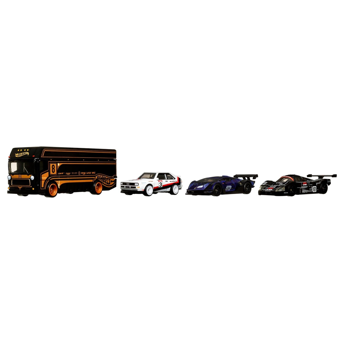 Hot Wheels Premium Collector Display Sets, 3 Cars & 1 Transporter