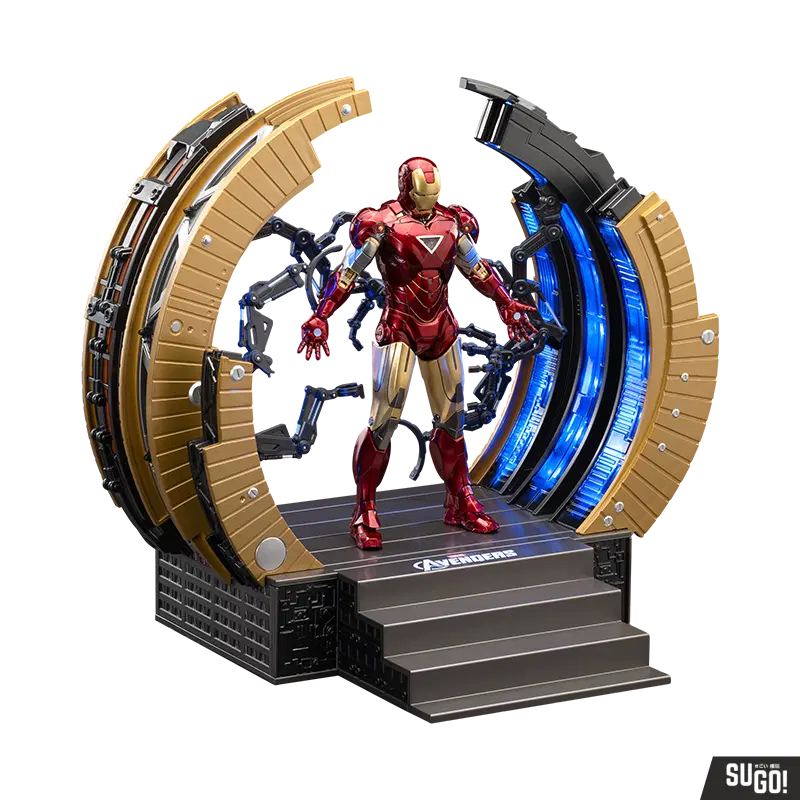ZD Toys Avengers Iron Man Mark VI & Suit-Up Gantry 1:10 Scale Action Figure Set (Non-Light Up Function)